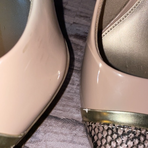 Christian Siriano snake skin and tan heels - Size 8 1/2 - Picture 3 of 8